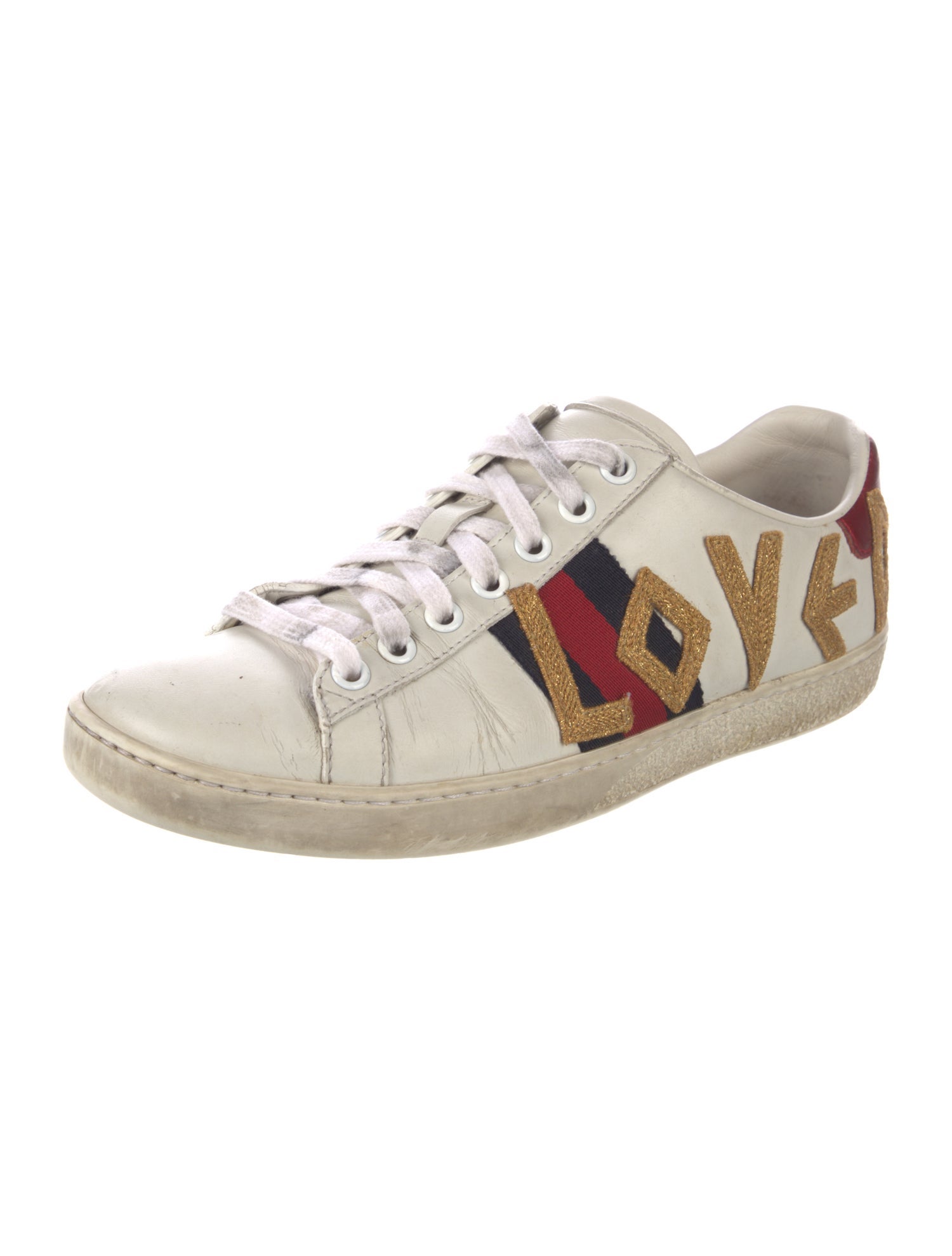 Gucci Sylvie Web Accent Leather Sneakers